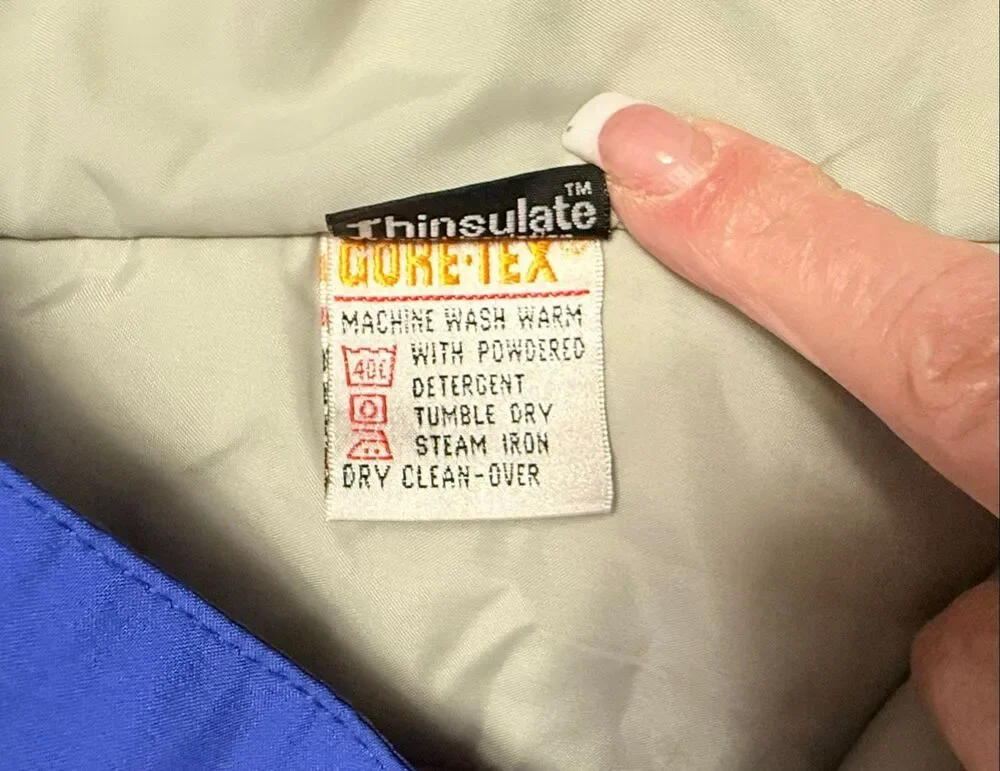 L.L. Bean Ski Pants Mens Large Blue NORTH COL Gore-Tex Mesh Lined Breakaway Vtg